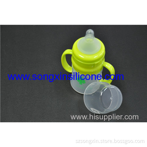 150ml Green Food Grade Silicone Baby Feeding Bottle With Nipple 